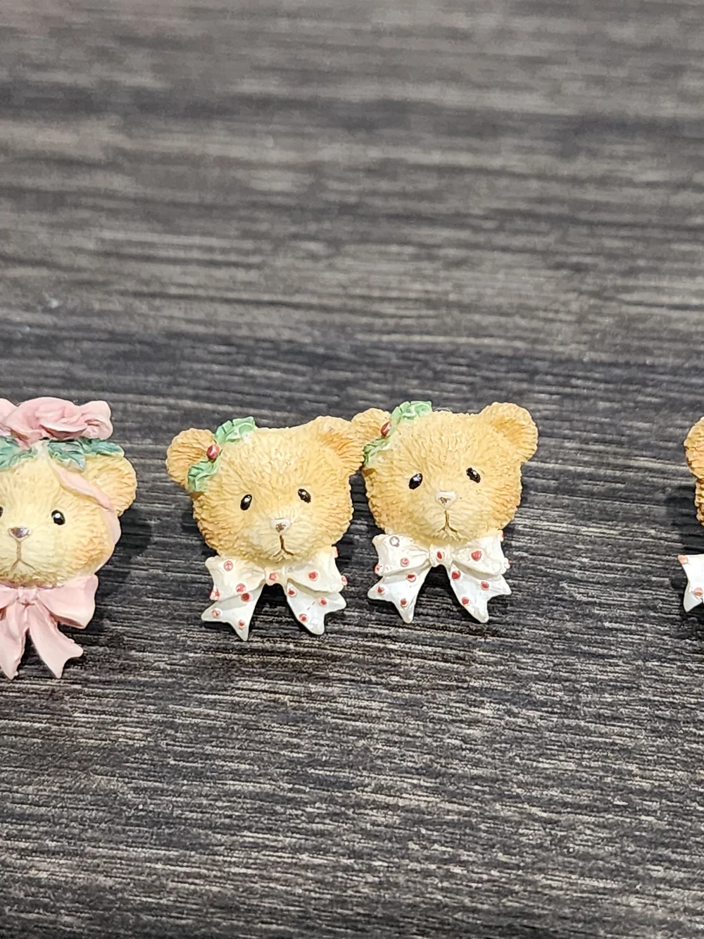 Vintage Enesco Cherished Teddies Earrings, Set Of 3